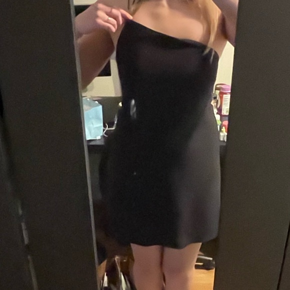 A&F Little Black Dress ❗️ one shoulder with shorts - Picture 5 of 7